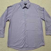 Bergamo New York Long Sleeve Button Down Shirt Size Large Purple  - £9.31 GBP