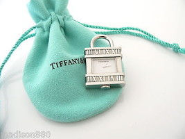 Tiffany &amp; Co Atlas Numeral Watch Clock Padlock Charm 4 Necklace Bracelet Gift - £476.91 GBP