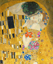Giclee Oil Painting Nouveau Gustav Klimt The Kiss detail  16&quot;x20&quot; - £11.19 GBP