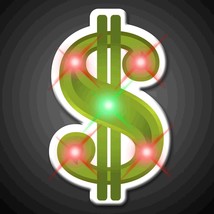 Dollar Sign Flashing Body Light Lapel Pins - $22.27