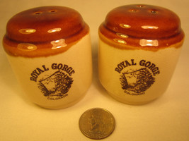 Vintage CERAMIC Salt &amp; Pepper Shaker Set ROYAL GORGE Colorado [Z230i] - $6.38