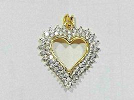 3.00 Ct Round Cut Diamond Heart Women Pendant 14K Yellow Gold Finish   - £79.92 GBP