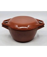 Vintage MCM Copco Orange D1 Denmark Enamel on Cast Iron Small Dutch Oven - $528.89 MXN