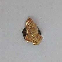 Vintage Gold Tone Praying Hands Religious Lapel Hat Pin - $8.42