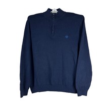 Chaps Men&#39;s 1/4 Zip Mock Neck Pullover Sweater Size XXL Blue - £14.47 GBP
