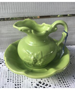 Vintage McCoy Lime Chartreuse Green Small Pitcher Bowl Basin USA made Gr... - $33.42 CAD