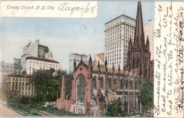 Trinity Church, New York City New York Postcard 1908 - £9.31 GBP