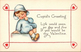 Vintage Gibson Lines Valentines Day Post Card Little Girl #2 - £4.68 GBP