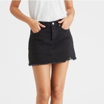 American Eagle Womens 00 Black Distressed Mini Jean Skirt - $22.94