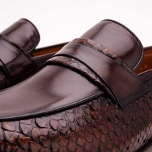 The Aurelio Python & Baby Buffalo Leather Penny Loafer image 3