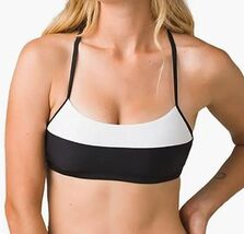 prAna Lurisia Sz Small (S) Square Neck Sporty Bikini Top Black White Col... - $37.37 CAD