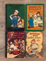 Lot of 4 VTG Johnny Gruelle Raggedy Ann &amp; Andy Books Cookie Land Wrinkled Knees - £39.25 GBP