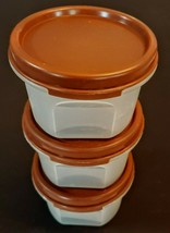 Tupperware Modular Mates LOT 7 oz Container 1605 Brown Lid 1607 Snack Size Cups - £15.79 GBP