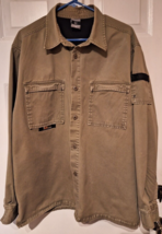 Vtg 90s Levis L2 Mens Sz XL Army Green LS Heavy Khaki Cotton Shirt - £31.14 GBP