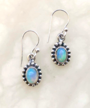 Opal earrings, sterling silver opal earrings, Ethiopian opal, natural, E910 - £29.56 GBP