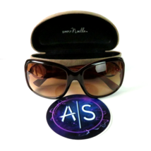 Simply Noelle Sunglasses with Hard Case brown black gold big logo frame - £34.58 GBP