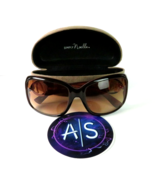 Simply Noelle Sunglasses with Hard Case brown black gold big logo frame - £33.79 GBP