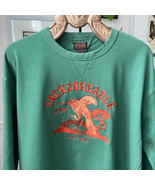 Evisu Men&#39;s T-shirt Green Long Sleeve Unchangeable White Heron Bird Embr... - $139.85 CAD