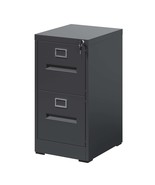 Premium Black Metal 2-Drawer File Cabinet with Lock for A4/Letter/Legal - $2,475.47 MXN