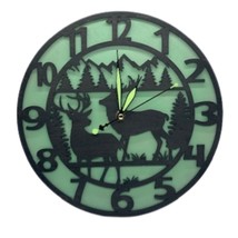 Custom DEER BUCKS Hunting Wildlife Wall Clock Laser Cut Layered Wood Decor Gift - £30.57 GBP