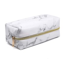 Marble Makeup Bag Travel Toiletry Cosmetic Pouch Organizer Brush Holders Gold Zi - £10.49 GBP