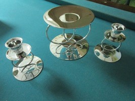 Metal Glow Set of 3 Ring Candle Holders SILVERPLATE New 3 PCS - $45.07