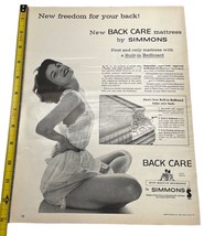 Simmons Mattress 1958 Vintage Print Ad Back Care Built in Bedboard Sexy ... - £10.98 GBP