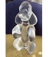Large Frosted Crystal Glass Poodle signed Sevres France - $44.55