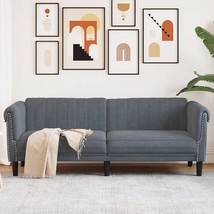  Sofa Dark grey Velvet (100% polyester), plywood, solid wood - $9,216.95 MXN