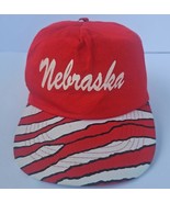 Vtg Nebraska Cornhuskers Snapback Hat Red White Tiger Stripes KC Brand 9... - $44.50
