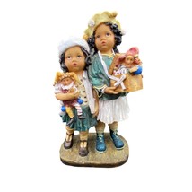Large 13 1/2&quot; Tall Resin African American Girls Children with toy Jesters - £31.64 GBP