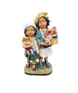 Large 13 1/2&quot; Tall Resin African American Girls Children with toy Jesters - £30.96 GBP