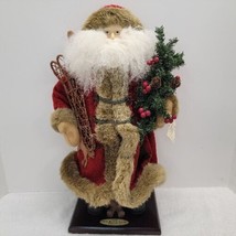 Dept 56 Santa Statue 18” Old World Santa Collection 2004 Lodge Santa With Tree - £32.57 GBP