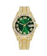 Iced out Presidential watch green face high quality unisex hip hop - $19.99