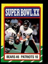 1986 Topps #8 Super Bowl Xx Nm Bears *X70547 - £5.96 GBP