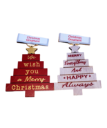 Wooden Christmas Tree&#39;s Set of 2 Christmas Ornament - $11.87