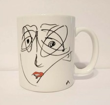 Vintage Planet Hollywood White Mug w/ Abstract Face Art &amp; Logo PHI Linyi... - $22.99