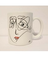 Vintage Planet Hollywood White Mug w/ Abstract Face Art &amp; Logo PHI Linyi... - $22.99