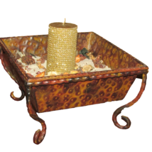 ZEN DISPLAY sand potpourri candle hammered 10 x 10 metal container (tp b... - $8.00