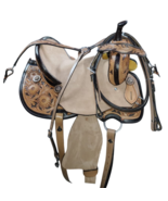 Leather Floral Tooled Round Skirt western Barrel Saddle with tackset &amp; f... - $319.77+