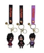 Naruto Anime Series 3D Character Keychains Sasuke, Itachi &amp; Madara  3&quot; - $361.64 MXN