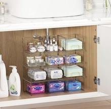 SALE 2X Aryclic Clear Drawers Stackable Makeup Organiser Storage Home Container - £30.30 GBP