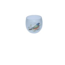 Small Frosted Bird Glass Tea Light Candle Holder Handpainted Home Decor - £9.18 GBP