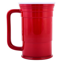 Reusable 24 oz Red Beer Mug - BPA &amp; Phthalates Free, Dishwasher Safe - £9.60 GBP