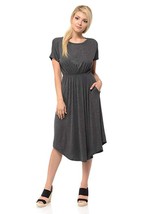 Plus Size 3xl Casual Solid Dresses For Women 2021 New Summer Short Sleeve A-Line - £152.34 GBP