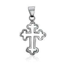 Anhänger durchbrochen Sterlingsilber Trefoil Orthodox Kreuz Halskette 2,... - $349.31 MXN