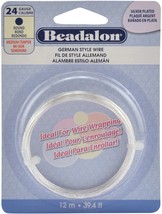 Beadalon German Style Wire-Silver Round - 24 Gauge, 37.4&#39; - £12.09 GBP