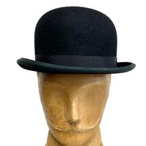 $545 RETRO JAMES LOCK &amp; CO. Black Fur Felt Bowler Hat- EUC Sz 7 + Dobbs Box - $293.14