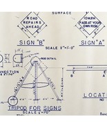 1966 Railroad Bangor Aroostook Crossing Construction Signs Blueprint K20... - $134.99