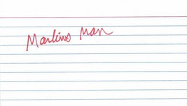 Marlins Man Laurence Leavy Signed 3x5 Index Card   - £15.56 GBP
